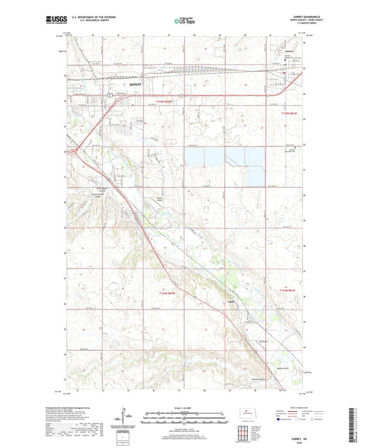 Surrey North Dakota US Topo Map Image