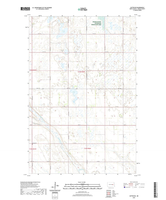 Sutton NE North Dakota US Topo Map Image