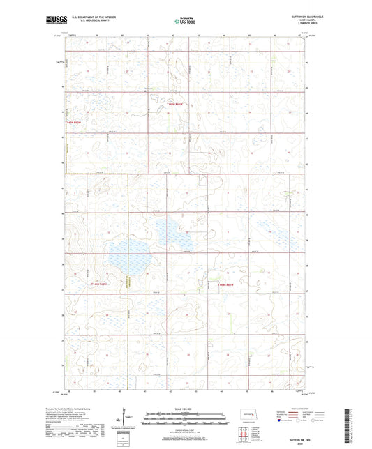 Sutton SW North Dakota US Topo Map Image