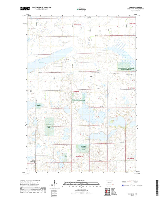Swan Lake North Dakota US Topo Map Image