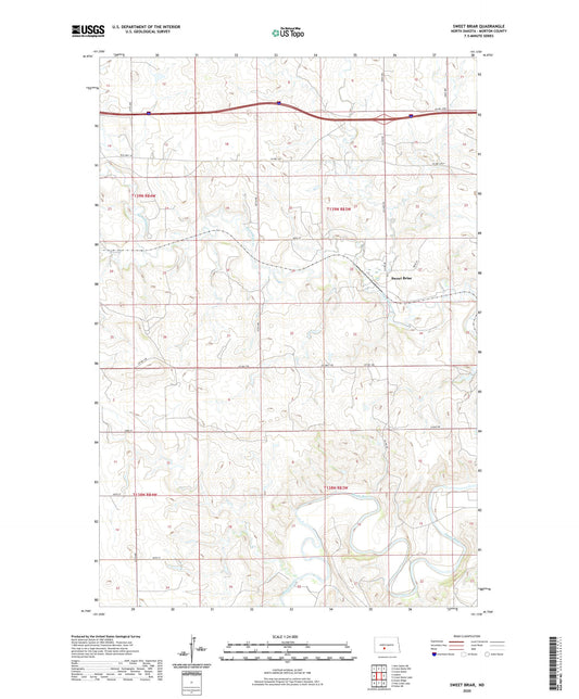 Sweet Briar North Dakota US Topo Map Image