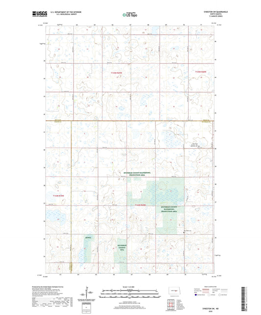 Sykeston SW North Dakota US Topo Map Image