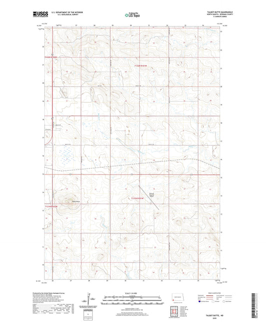 Talbot Butte North Dakota US Topo Map Image