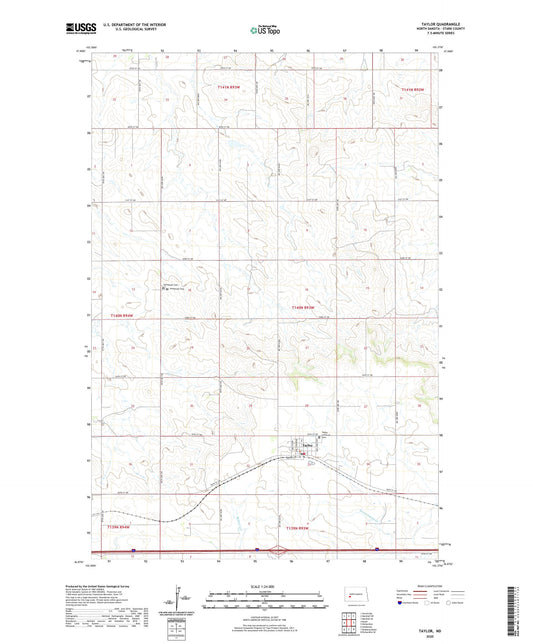 Taylor North Dakota US Topo Map Image