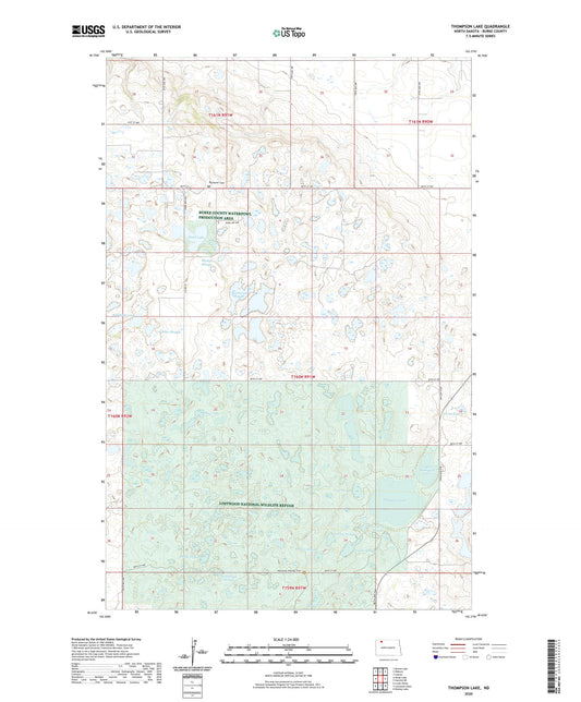 Thompson Lake North Dakota US Topo Map Image