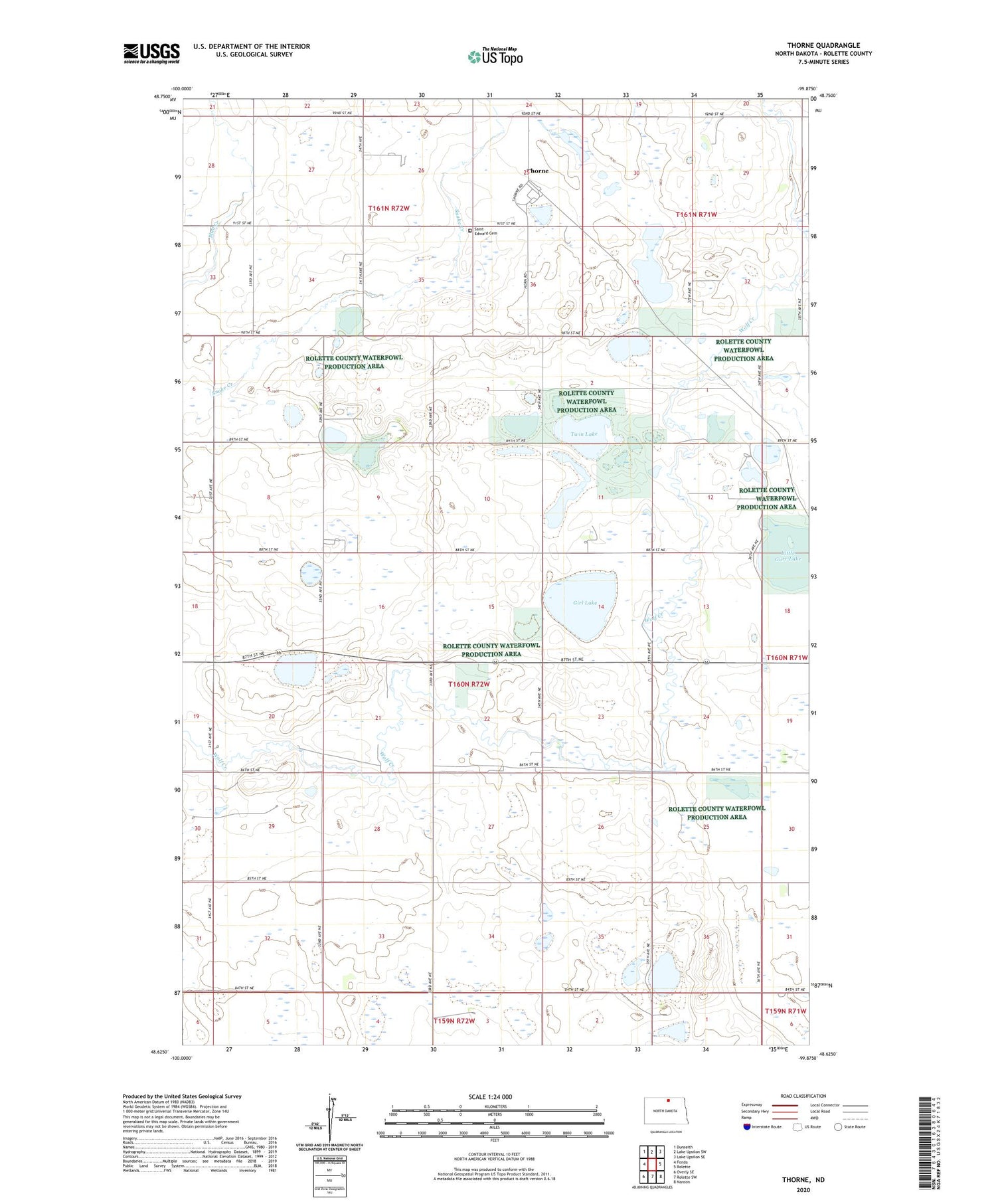 Thorne North Dakota US Topo Map Image
