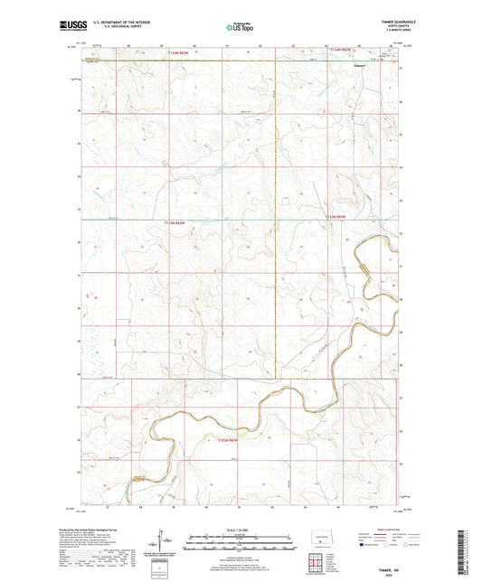 Timmer North Dakota US Topo Map Image