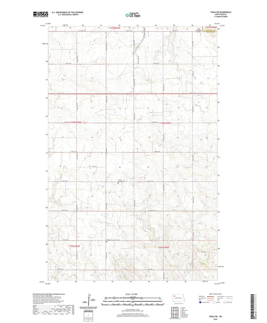 Tioga SW North Dakota US Topo Map Image