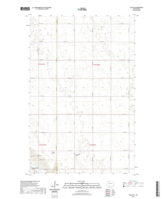 Tolley SE North Dakota US Topo Map Image