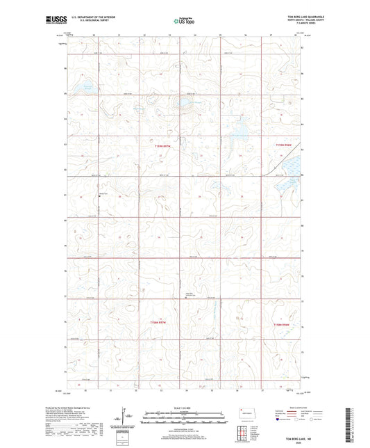 Tom Berg Lake North Dakota US Topo Map Image
