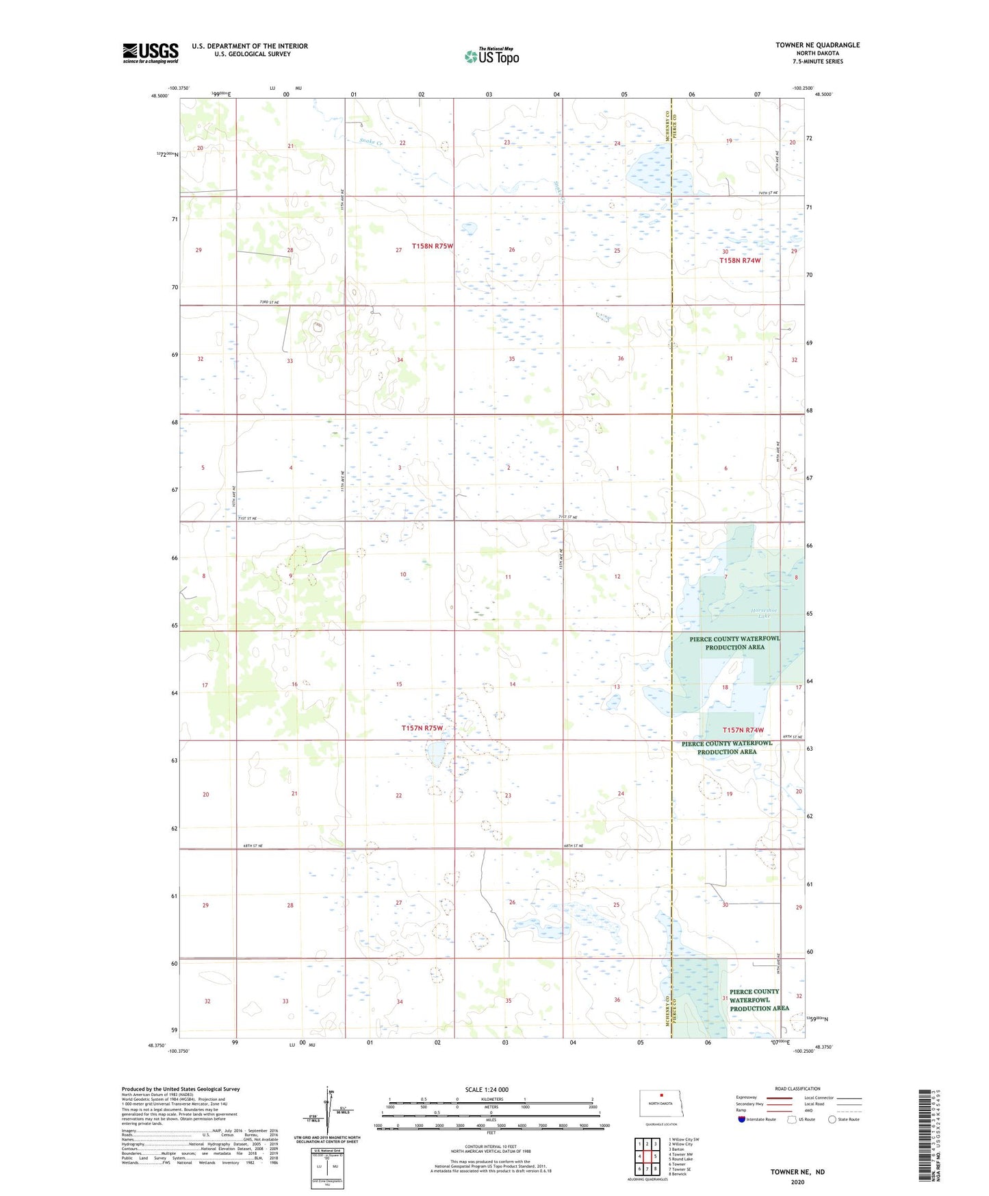 Towner NE North Dakota US Topo Map Image