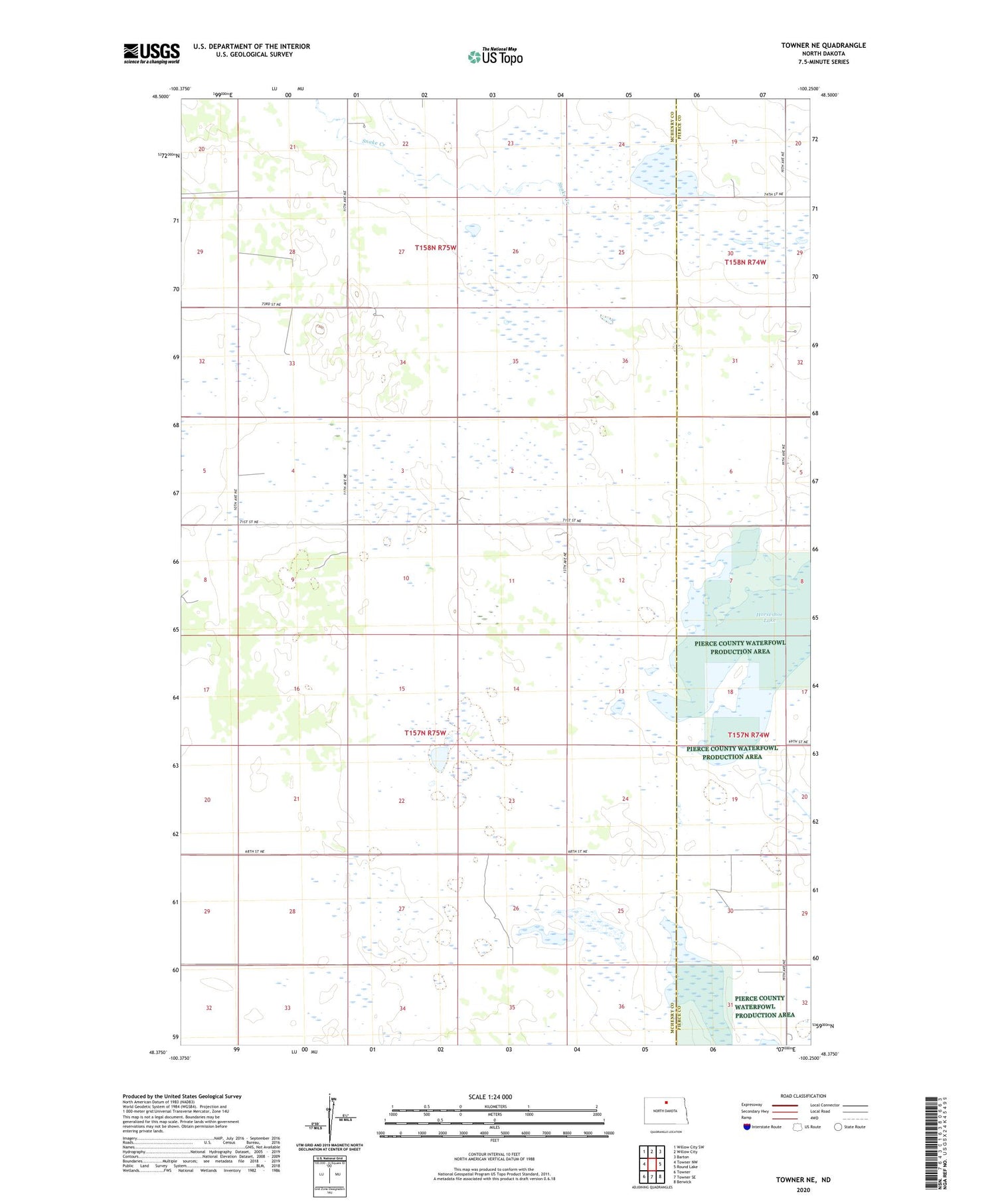 Towner NE North Dakota US Topo Map Image
