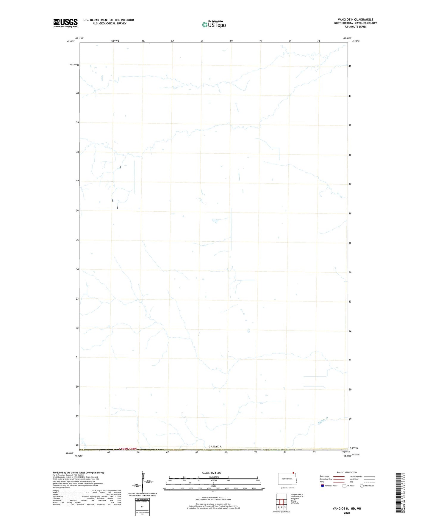 Vang OE N North Dakota US Topo Map Image