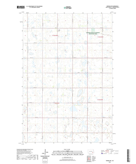 Verona NW North Dakota US Topo Map Image