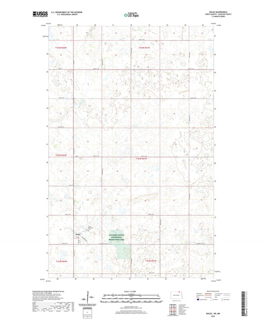 Wales North Dakota US Topo Map Image