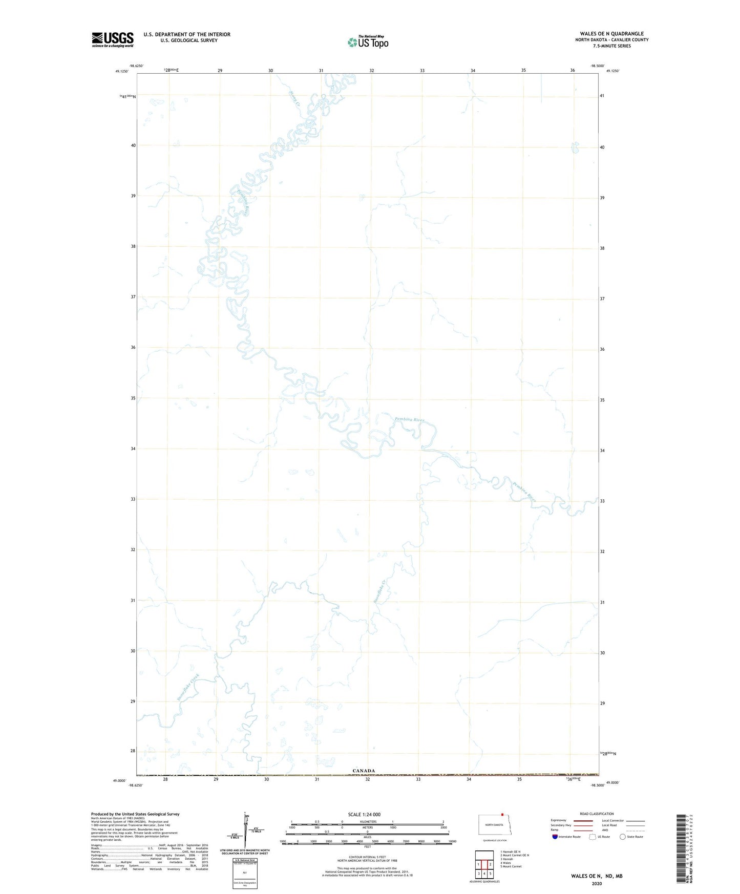 Wales OE N North Dakota US Topo Map Image