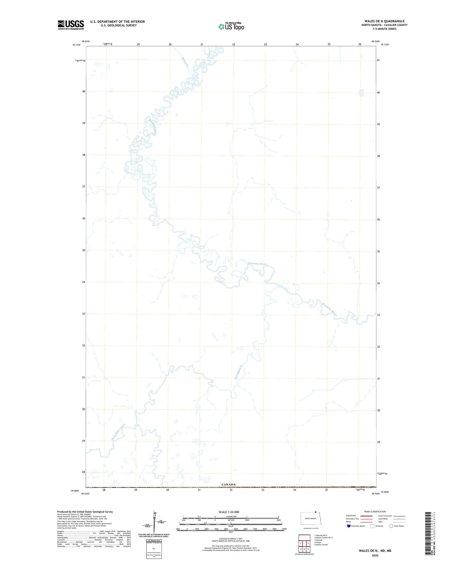 Wales OE N North Dakota US Topo Map Image