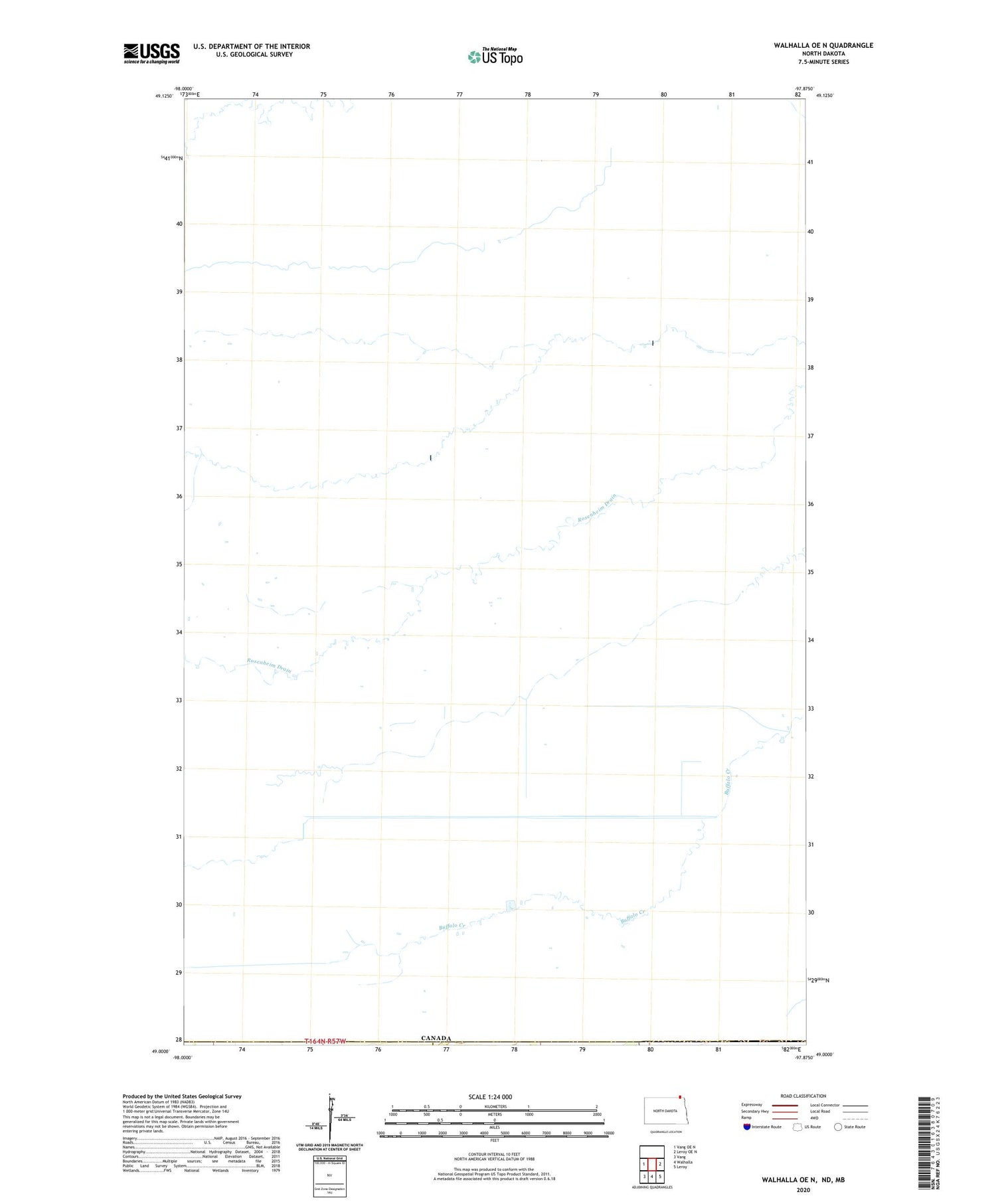 Walhalla OE N North Dakota US Topo Map Image