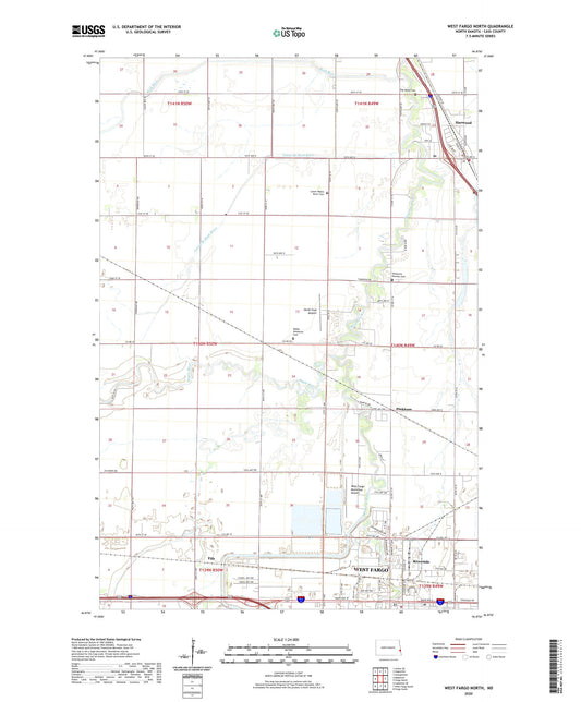 West Fargo North North Dakota US Topo Map Image