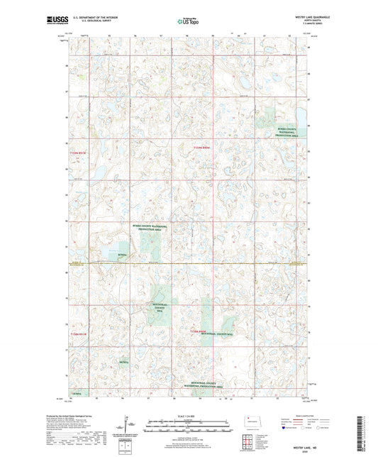 Westby Lake North Dakota US Topo Map Image