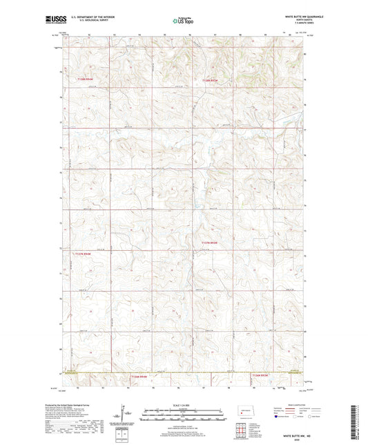 White Butte NW North Dakota US Topo Map Image