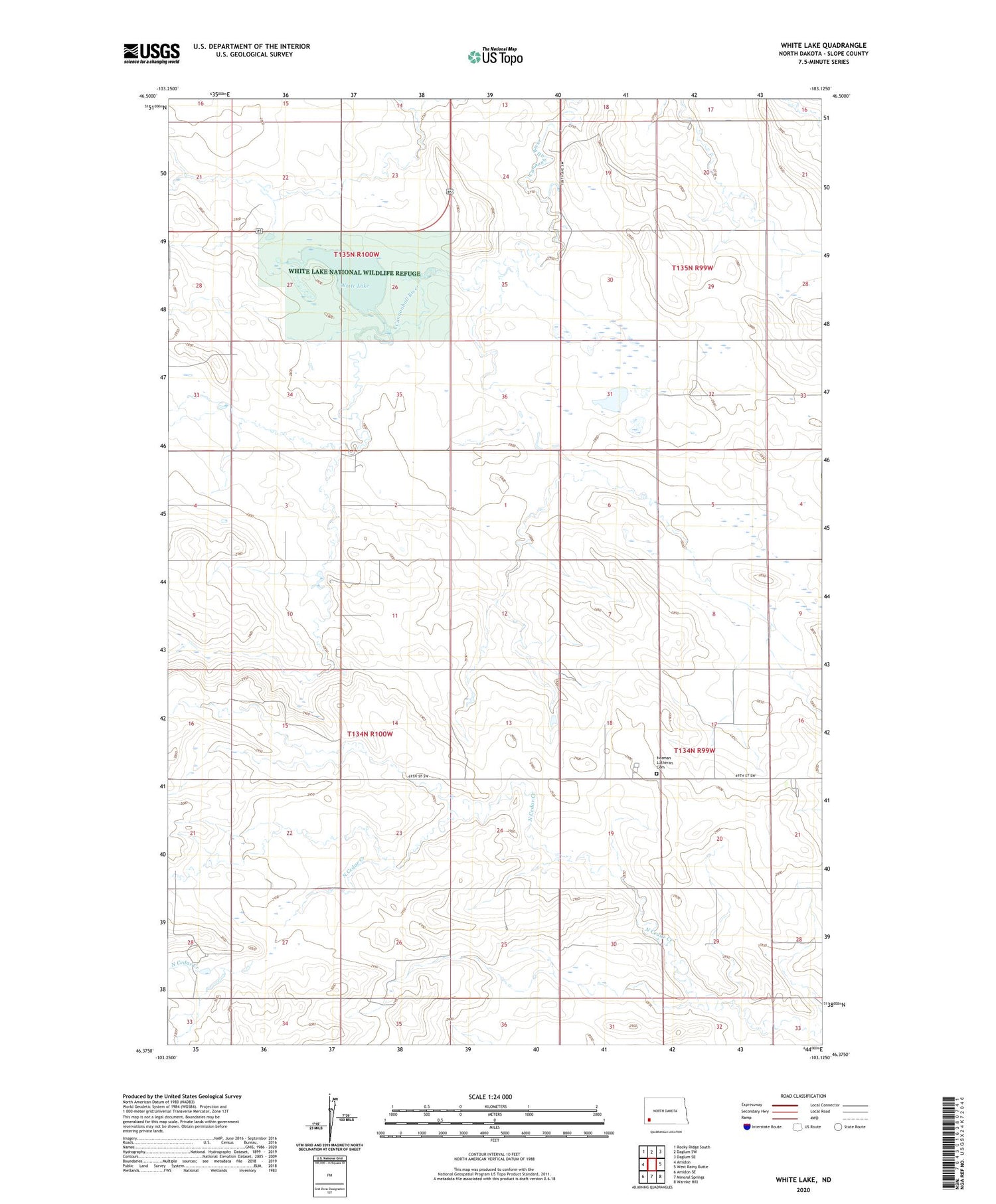 White Lake North Dakota US Topo Map Image