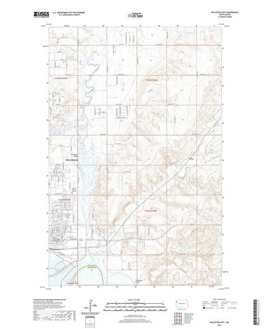 Williston East North Dakota US Topo Map Image