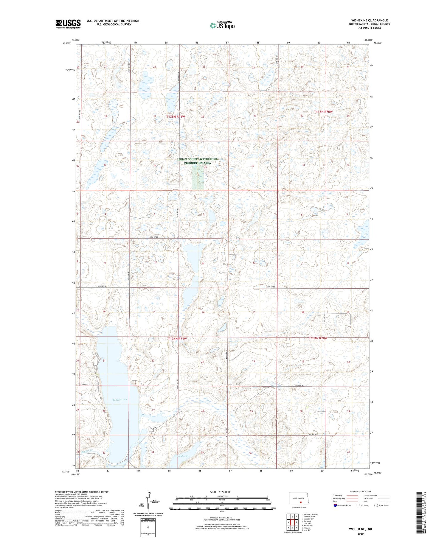 Wishek NE North Dakota US Topo Map Image