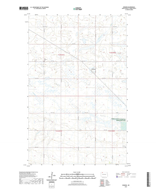 Woburn North Dakota US Topo Map Image