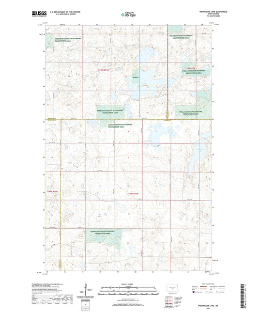 Woodhouse Lake North Dakota US Topo Map Image