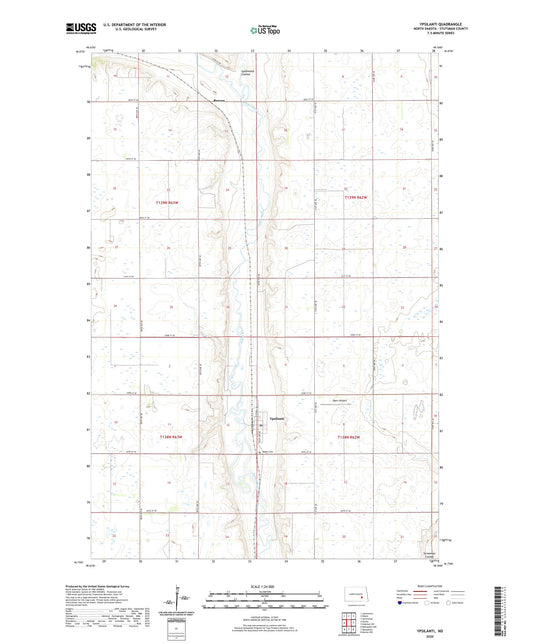 Ypsilanti North Dakota US Topo Map Image