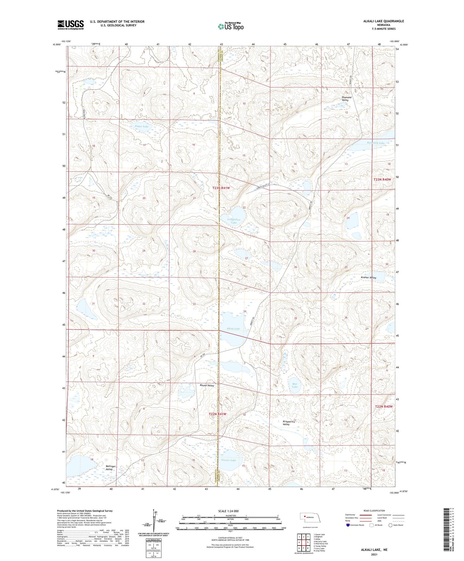 Alkali Lake Nebraska US Topo Map Image