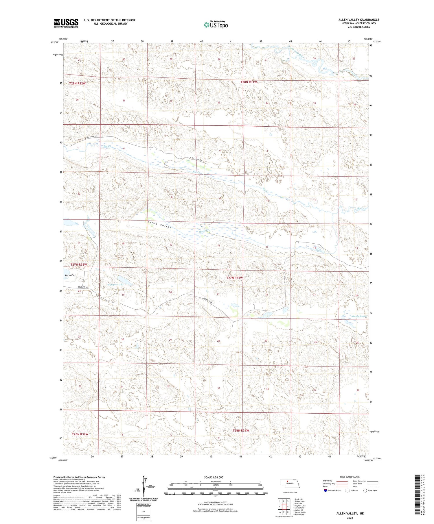 Allen Valley Nebraska US Topo Map Image