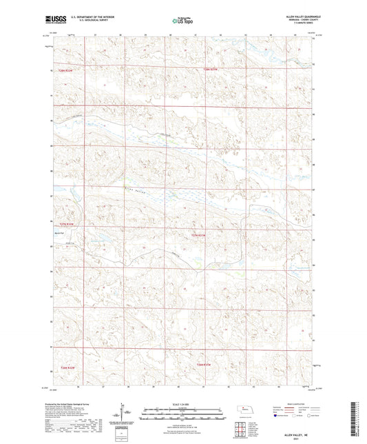Allen Valley Nebraska US Topo Map Image