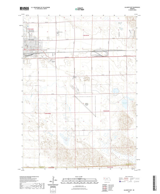Alliance East Nebraska US Topo Map Image