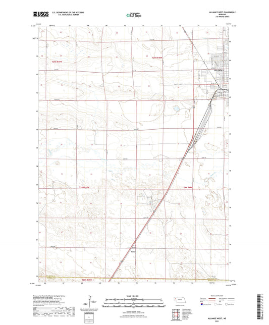 Alliance West Nebraska US Topo Map Image