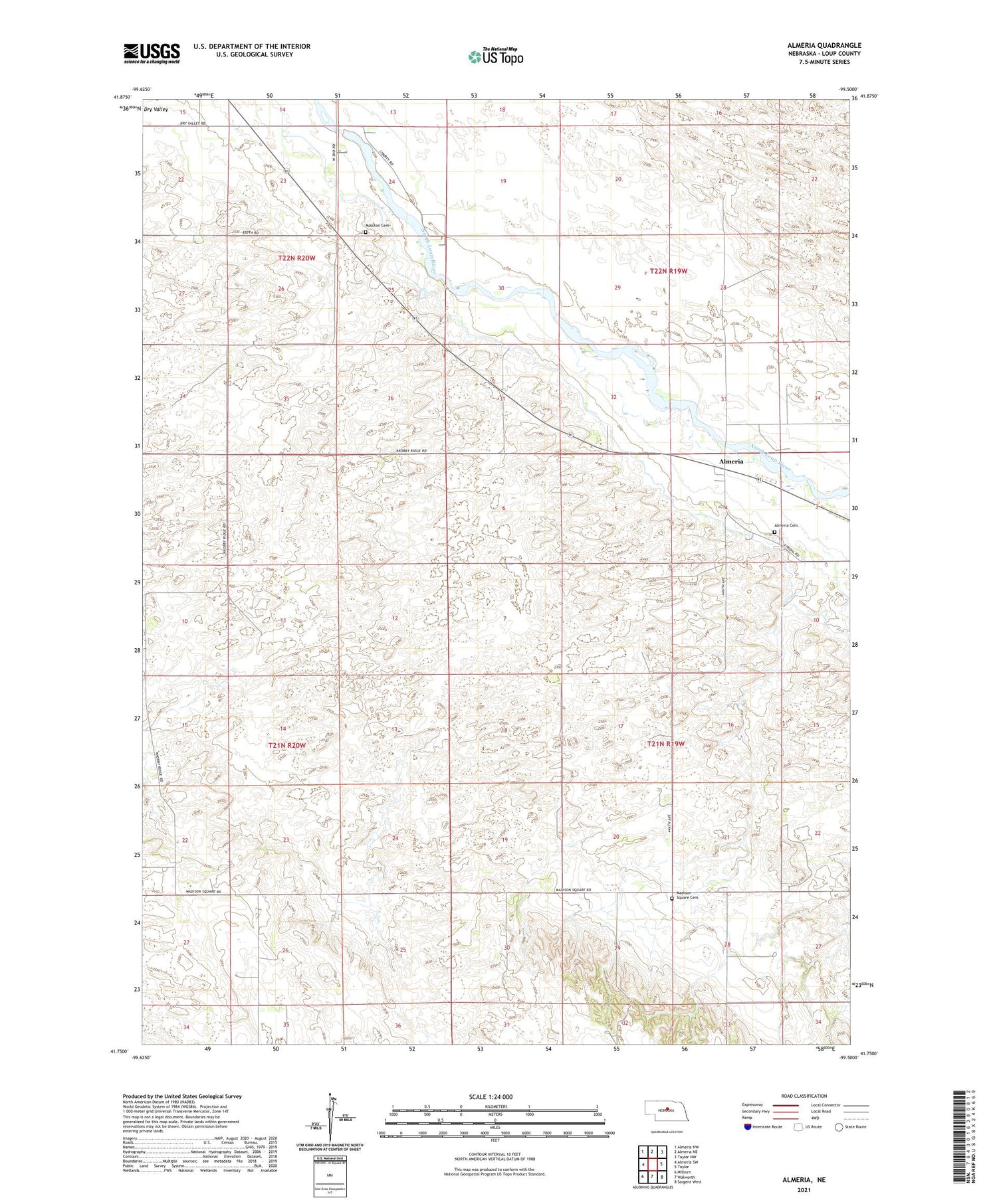 Almeria Nebraska US Topo Map Image