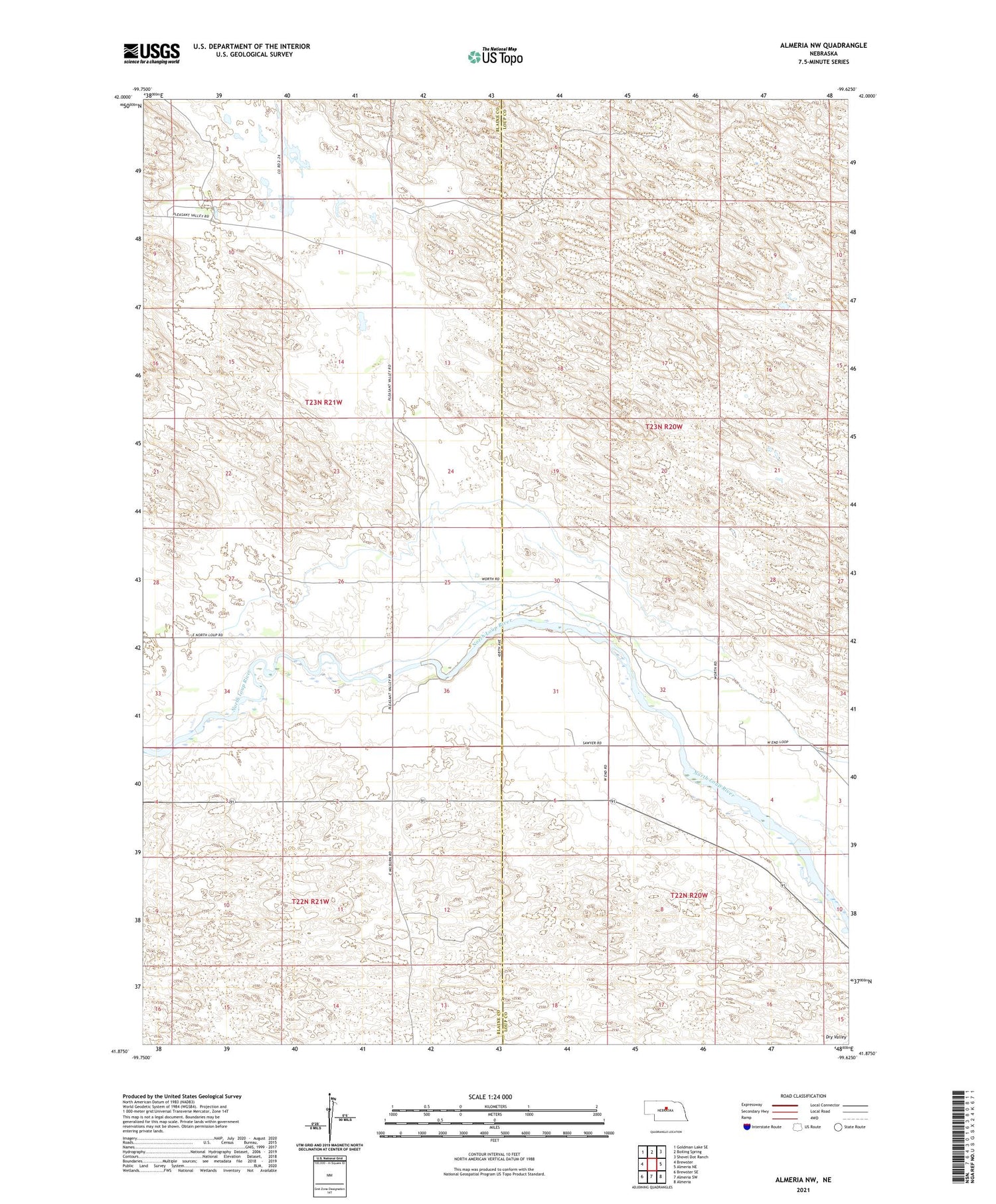 Almeria NW Nebraska US Topo Map Image