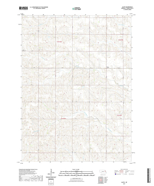Aloys Nebraska US Topo Map Image