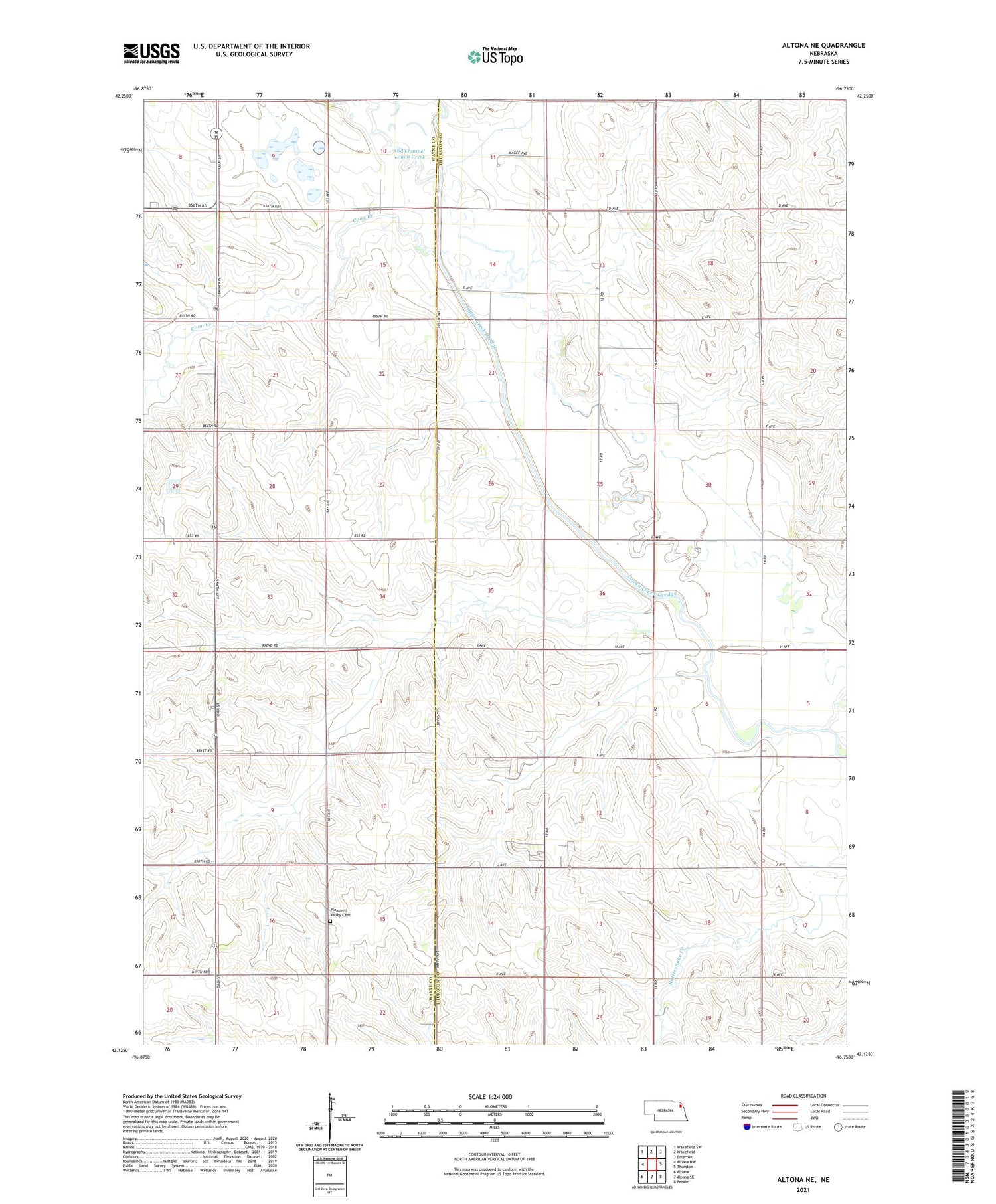 Altona NE Nebraska US Topo Map Image