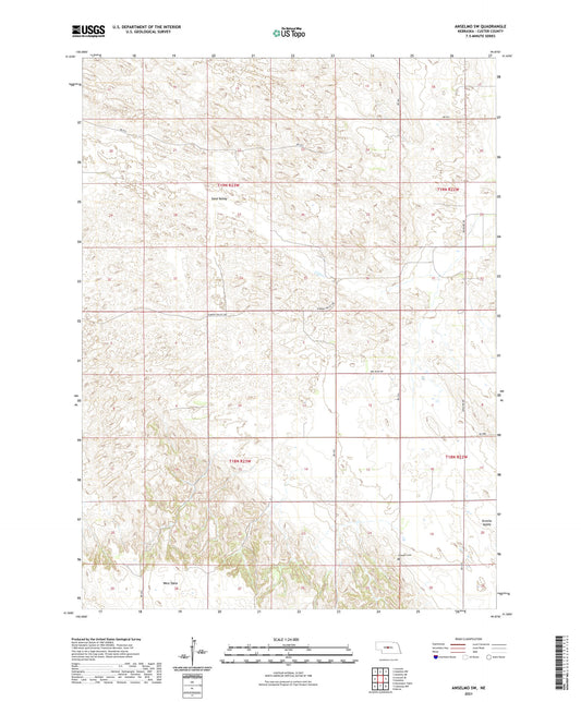Anselmo SW Nebraska US Topo Map Image