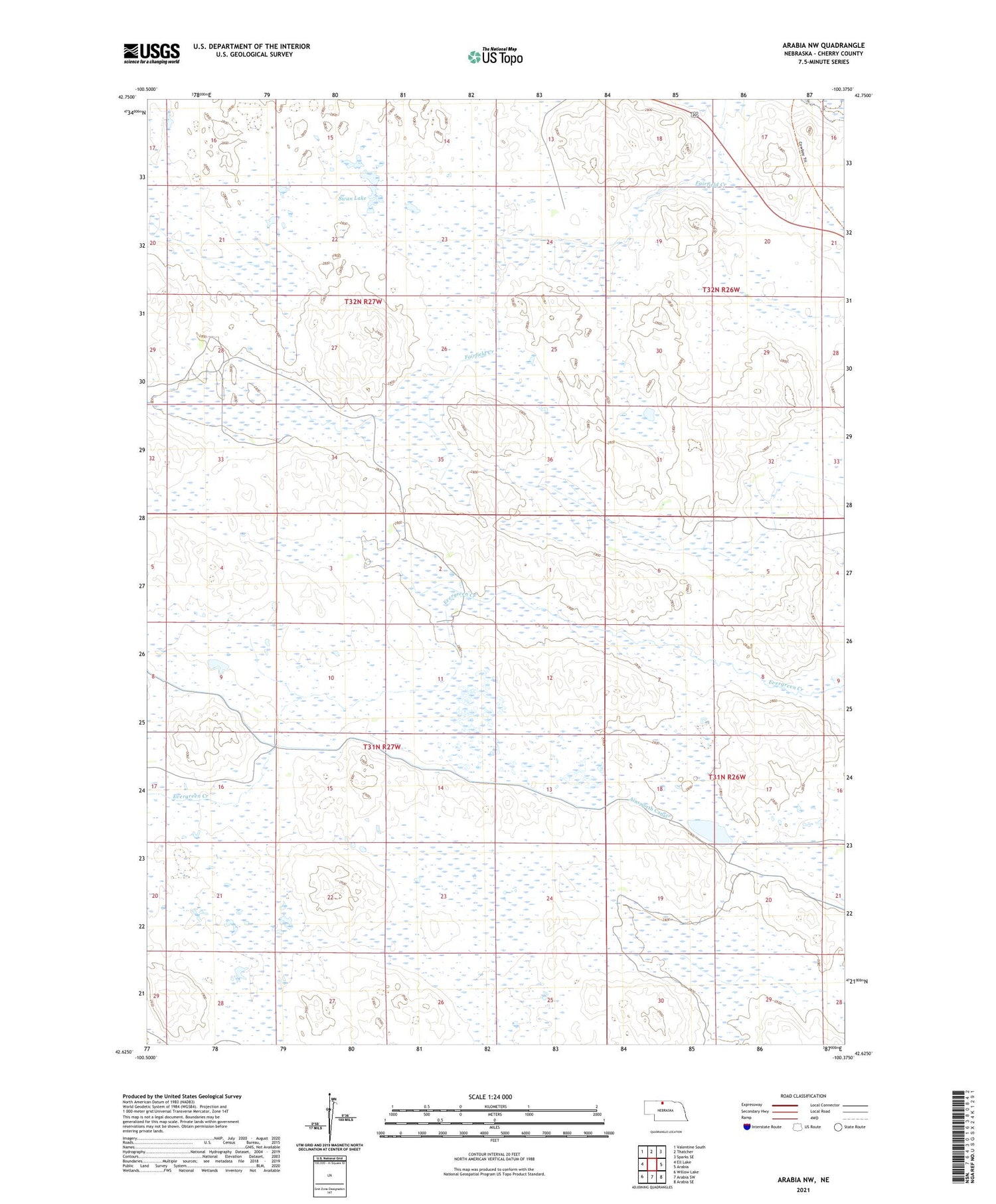 Arabia NW Nebraska US Topo Map Image