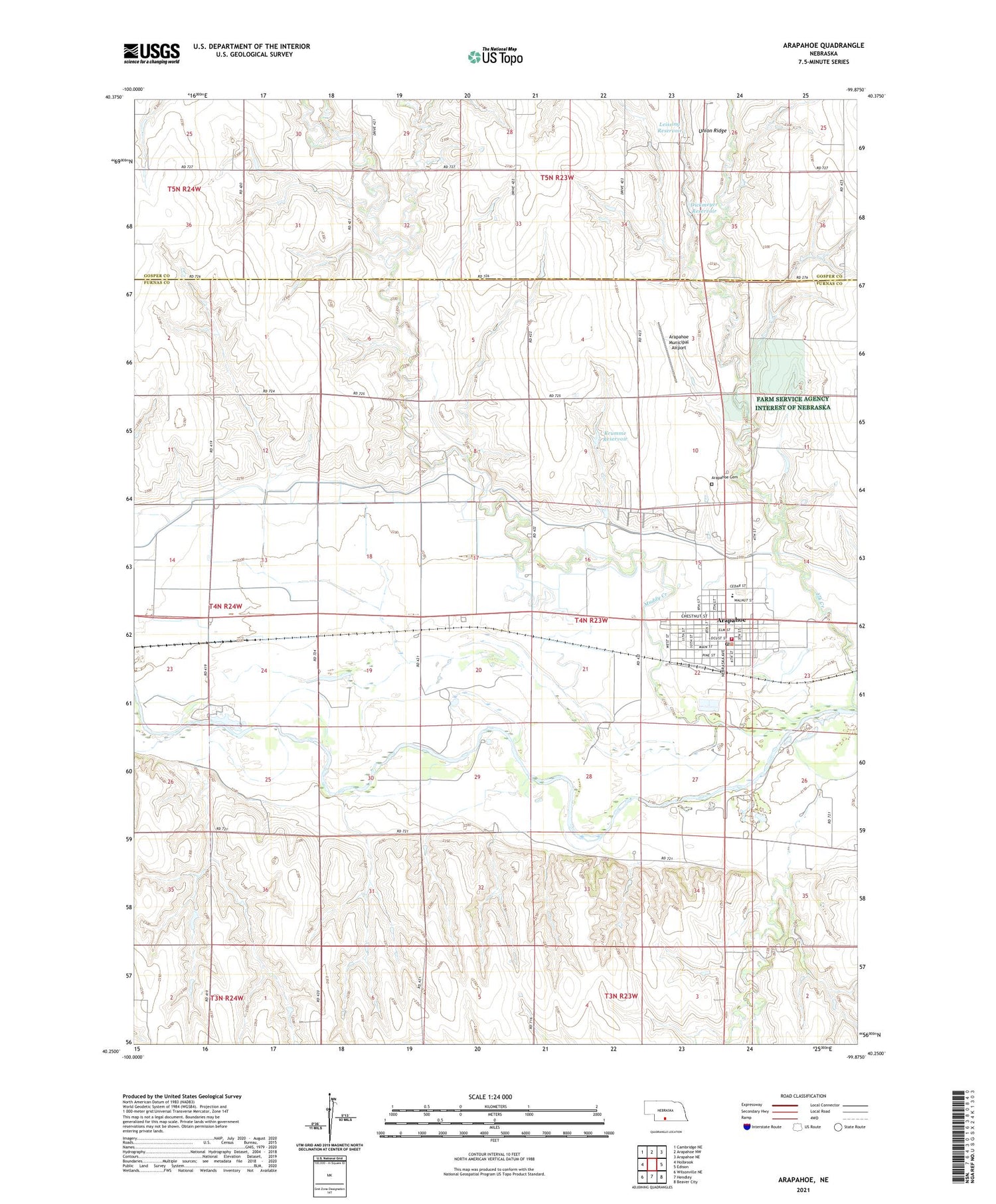Arapahoe Nebraska US Topo Map Image
