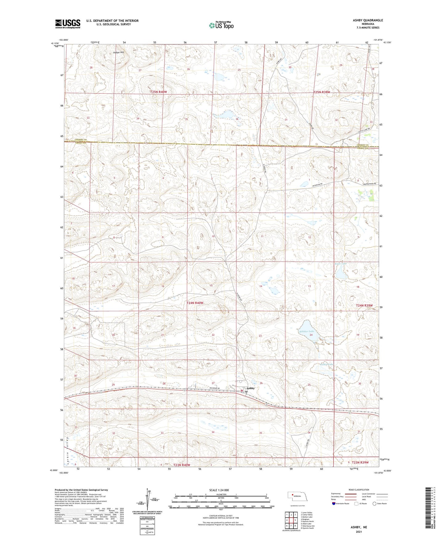 Ashby Nebraska US Topo Map Image