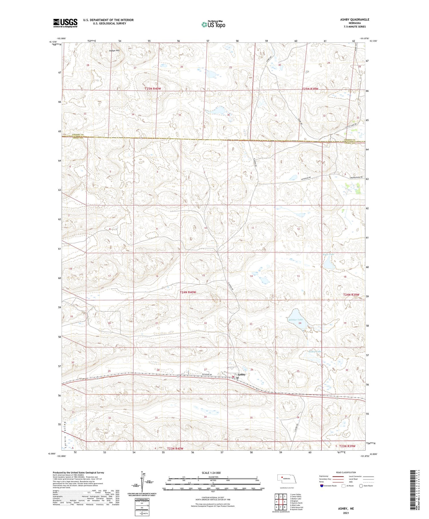 Ashby Nebraska US Topo Map Image