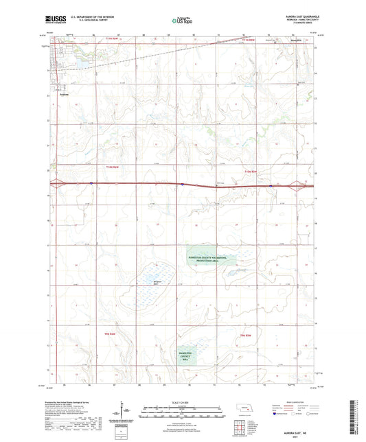 Aurora East Nebraska US Topo Map Image