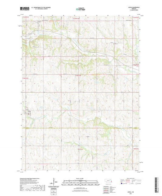 Avoca Nebraska US Topo Map Image