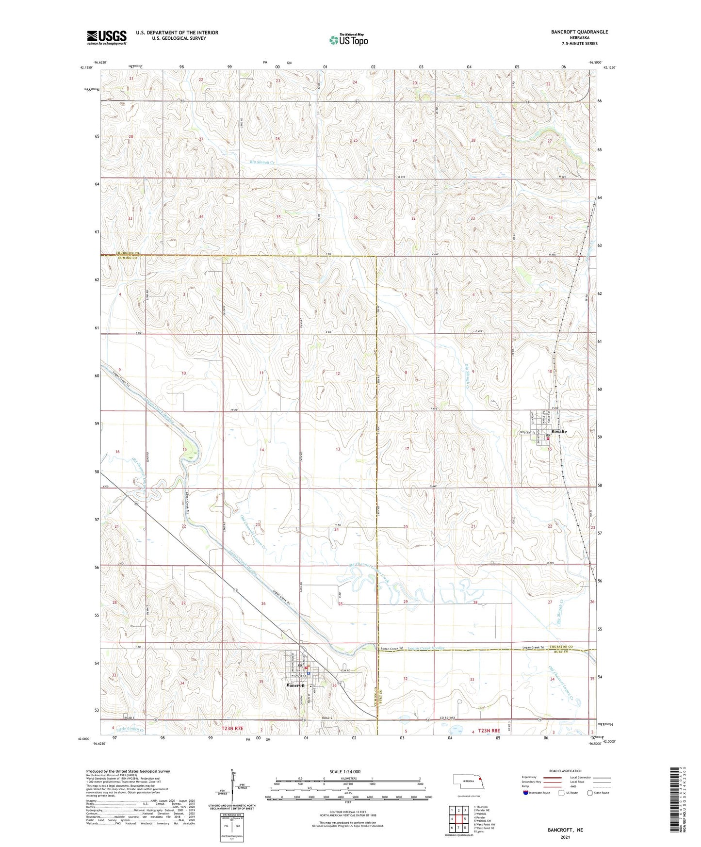 Bancroft Nebraska US Topo Map Image