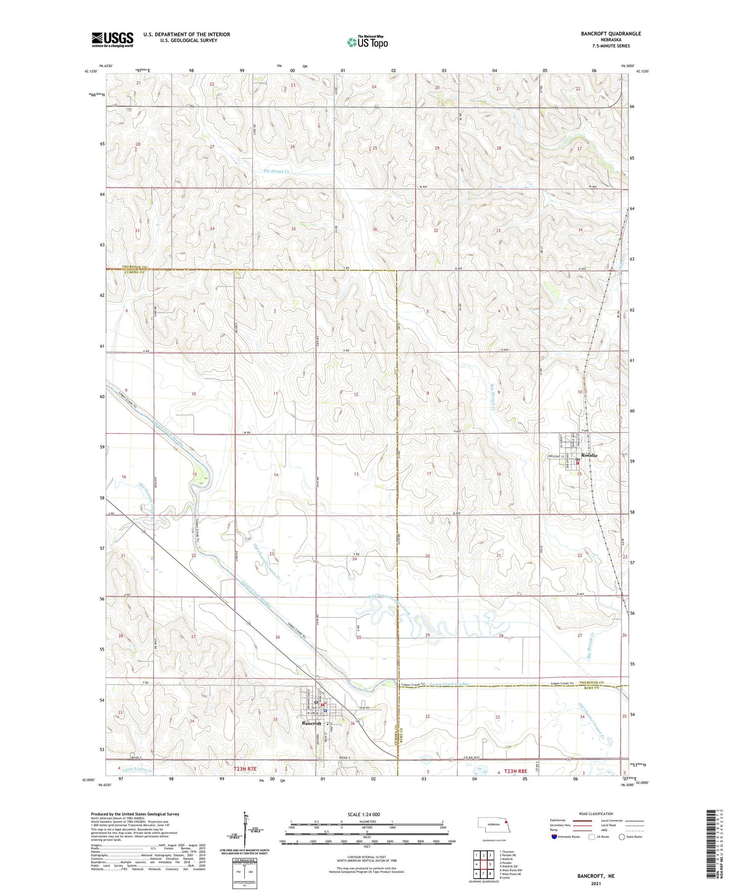 Bancroft Nebraska US Topo Map Image