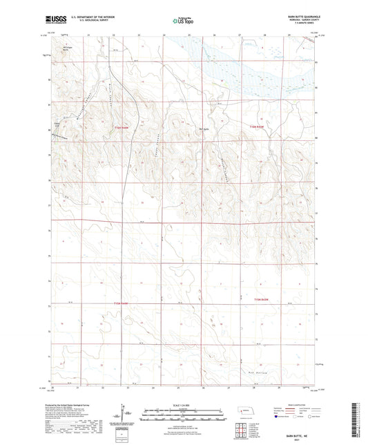 Barn Butte Nebraska US Topo Map Image